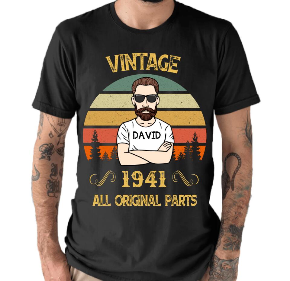 Personalized Vintage Birthday Gift For Men T-Shirt, 80th Birthday Gift For Men T-Shirt, 80th Birthday Gift For Him