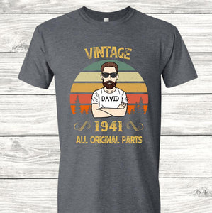 Personalized Vintage Birthday Gift For Men T-Shirt, 80th Birthday Gift For Men T-Shirt, 80th Birthday Gift For Him