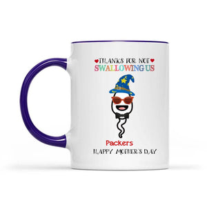 Funny Thanks for Not Swallowing Mom Accent Mug, Mother's Day Gift, Funny Mom Accent MugFunny Thanks for Not Swallowing Mom Accent Mug, Mother's Day Gift, Funny Mom Accent Mug