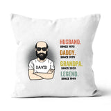 Personalized Dad Grandpa Throw Pillow, Father's Day Throw Pillow, Gift For Dad Grandpa Throw Pillow