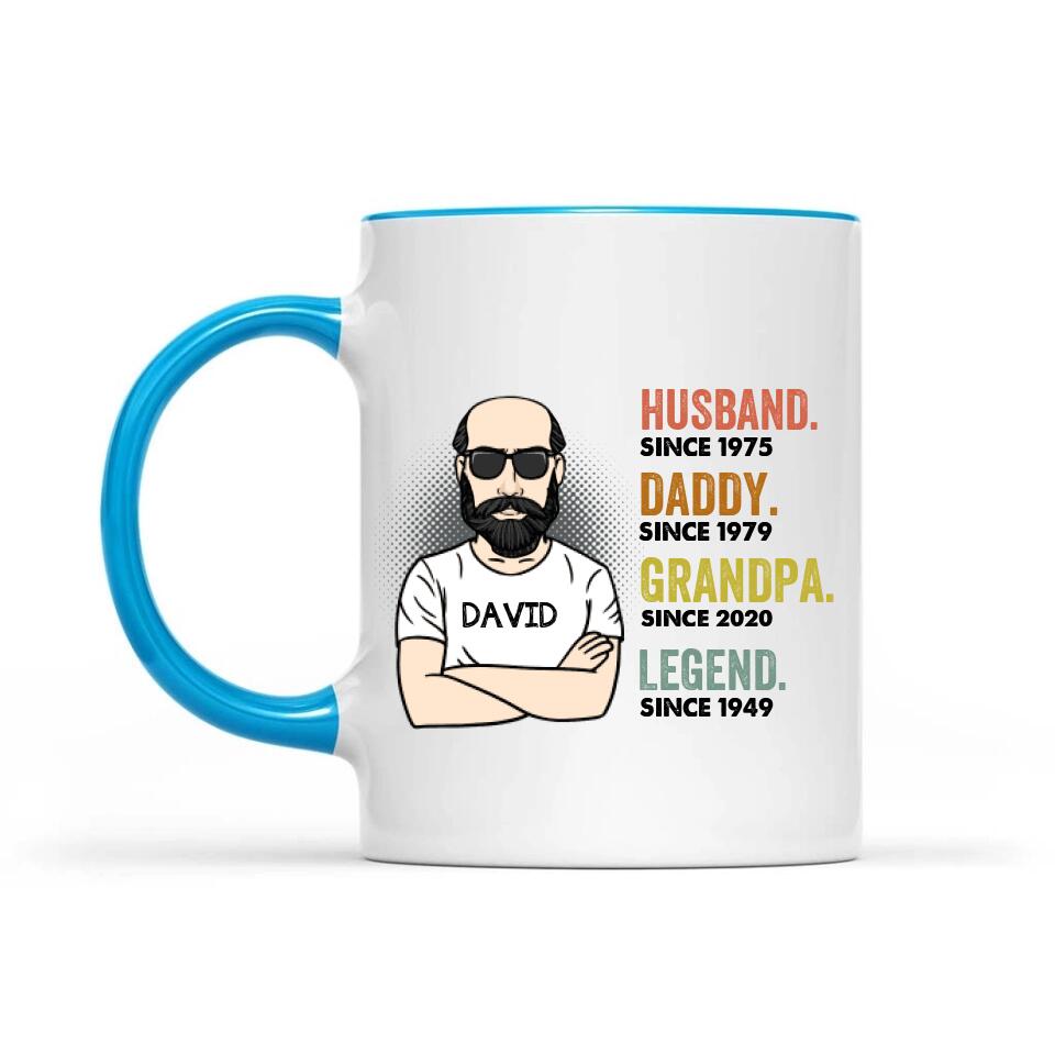 Personalized Dad Grandpa Accent Mug, Father's Day Accent Mug, Gift For Dad Grandpa Accent Mug