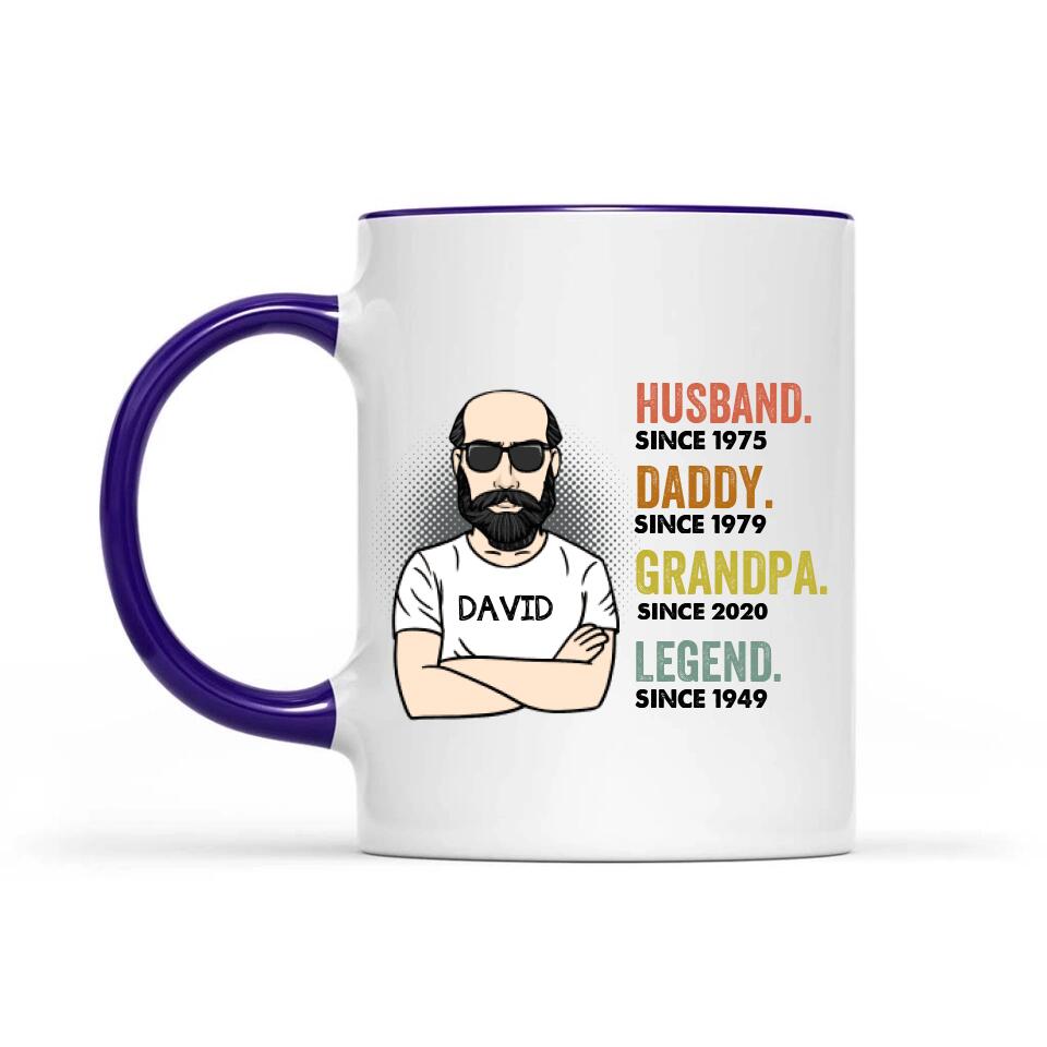 Personalized Dad Grandpa Accent Mug, Father's Day Accent Mug, Gift For Dad Grandpa Accent Mug