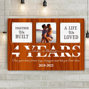 Personalized 4 Years Anniversary Gift For Him Gift for Her, 4th Anniversary Gift Custom Photo Canvas Wall Art Decor