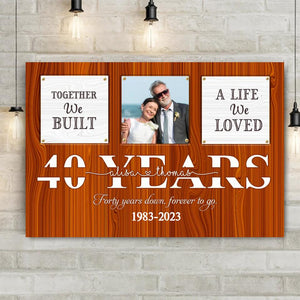 Personalized 40 Years Wedding Anniversary Gift For Him Gift for Her, 40th Wedding Anniversary Gift Custom Photo Canvas Wall Art Decor