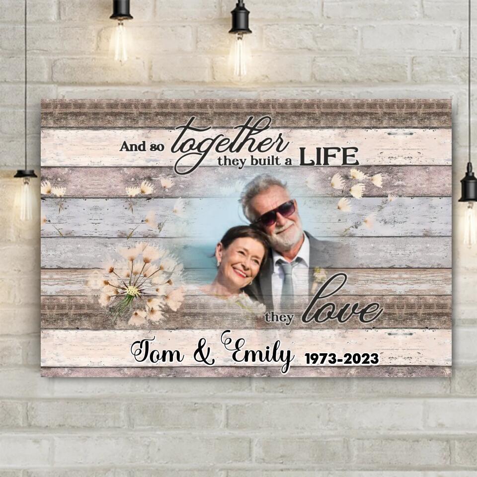50 Anniversary Gift For Couple, Gift For Him, Gift For Her, Husband/Wife Anniversary Wedding Premium Personalized Wall Art canvas