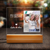 Custom Best Friend Photo Gift, Gift For Best Friend Female Long Distance Friendship Personalized Acrylic Plaque LED Lamp Night Light