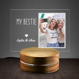 Custom Best Friend Photo Gift, Gift For Best Friend Female Long Distance Friendship Personalized Acrylic Plaque LED Lamp Night Light