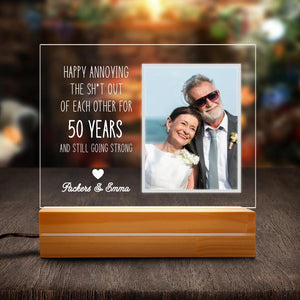 50th Wedding Anniversary Gifts For Parents Couples Grandparents Personalized Acrylic Plaque LED Lamp Night Light