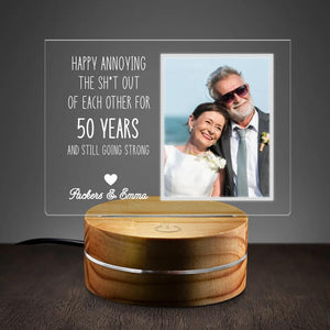 50th Wedding Anniversary Gifts For Parents Couples Grandparents Personalized Acrylic Plaque LED Lamp Night Light