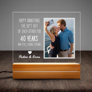 40th Wedding Anniversary Gifts For Parents Couples Grandparents Personalized Acrylic Plaque LED Lamp Night Light