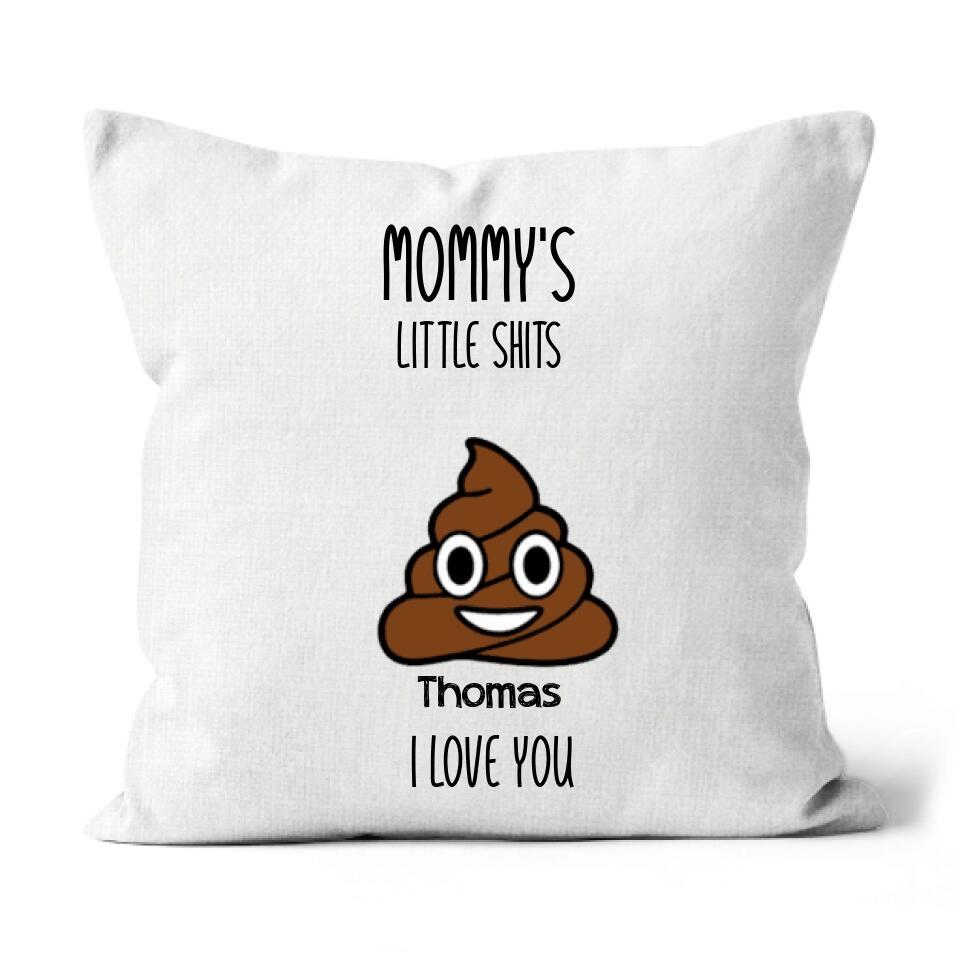 Gift For Mom Birthday Gift Mom Pillow Mothers Day Gift From Daughter Son Kids, Personalized Mommy Little Shits Pillow