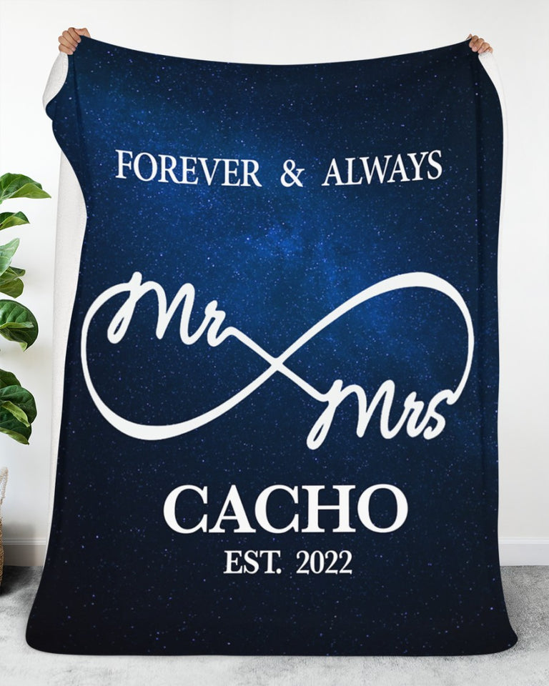 Personalized Mr & Mrs Gift, Couple Gift, Engaged Gift, Gift For Her, Gift For Him, Wedding Gift Premium Blanket