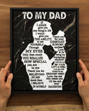 To My Dad Canvas, Father's Day Gift, Personalized Gift For Dad From Daughter, Christmas Birthday Gift For Dad Print Canvas Wall Art