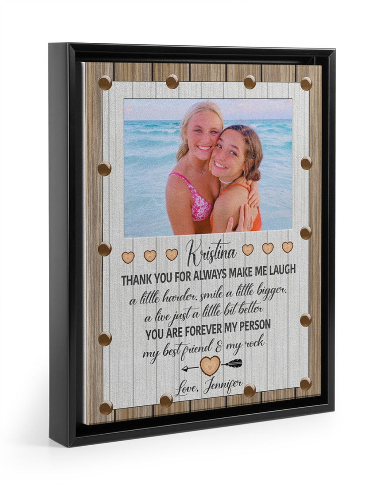 Best Friend Gift Personalized Canvas Wall Art, Bestie Gift Canvas, BFF Gift Canvas, Friendship Watercolor Canvas