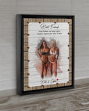 Best Friend Gift Personalized Canvas Wall Art, Bestie Canvas, BFF Gift Canvas, Friendship Watercolor Canvas