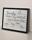 Custom Names Family Gift Canvas Wall Art, Personalized Family A Little Bit of Crazy A Little Bit of Loud Wrapped Canvas, Family Gift Brick Texture Canvas