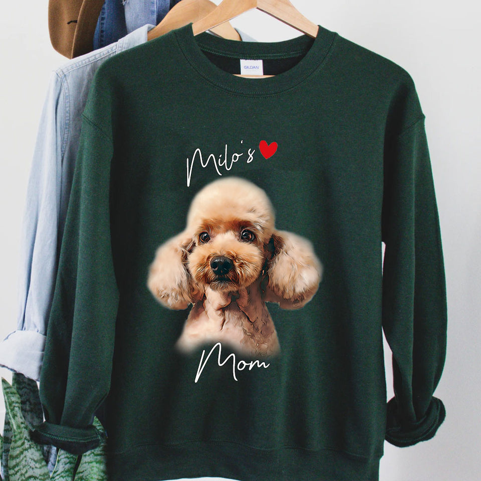 Custom Dog Sweatshirt Dog Lovers Gift Your Dog on Sweatshirt Cute Dog Mom Customized Sweatshirt