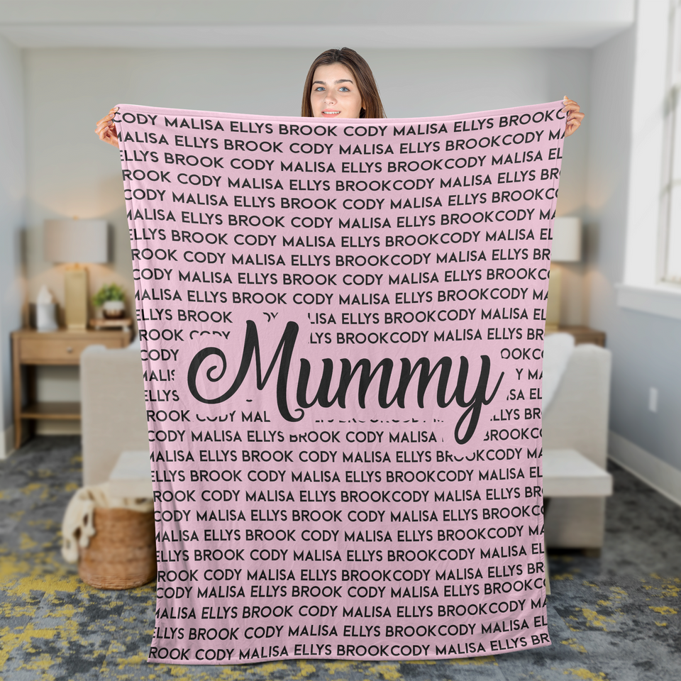 Custom Name Blanket, Mom Personalized Blanket, Mother's Day Blanket, Gift for Mom