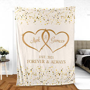 Personalized Couple Gift, Wedding Gift, Engaged Gift, Gift For Her, Gift For Him Premium Blanket
