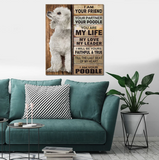 White Poodle Dog Premium Wall Art Canvas, Dog Mom Dog Dad Gift, Pet Owner Gifts, Custom Dog Portrait Canvas