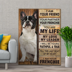 Frenchie Dog Premium Wall Art Canvas, Dog Mom Dog Dad Gift, Pet Owner Gifts, Custom Dog Portrait Canvas