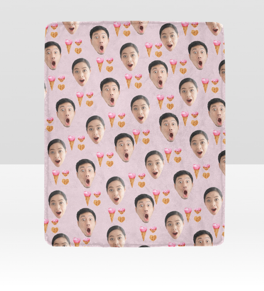 Custom Face Funny Valentine Blanket, Funny Valentine Gift for Him Her, Valentine Gift For Boyfriend, Valentine Gift For Husband Fleece/Sherpa Blanket