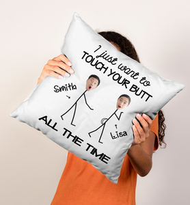 Funny Valentine Pillow Gift For Boyfriend, Valentine Day Gift For Him, Funny Personalized Boyfriend Canvas Throw Pillow