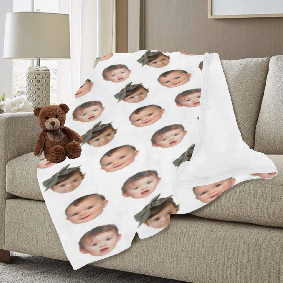 Faces Blanket, Custom Face Blanket, Funny photo Blanket, Custom Blanket, Baby Face Sherpa/Fleece Blanket