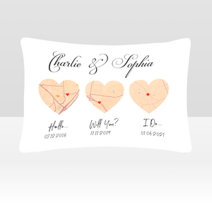 Hello, Will You, I Do, Map Pillow, Anniversary Wedding Gift, Valentine Gift For Wife, Gift For Couple, Gift For Her, Couple Pillow