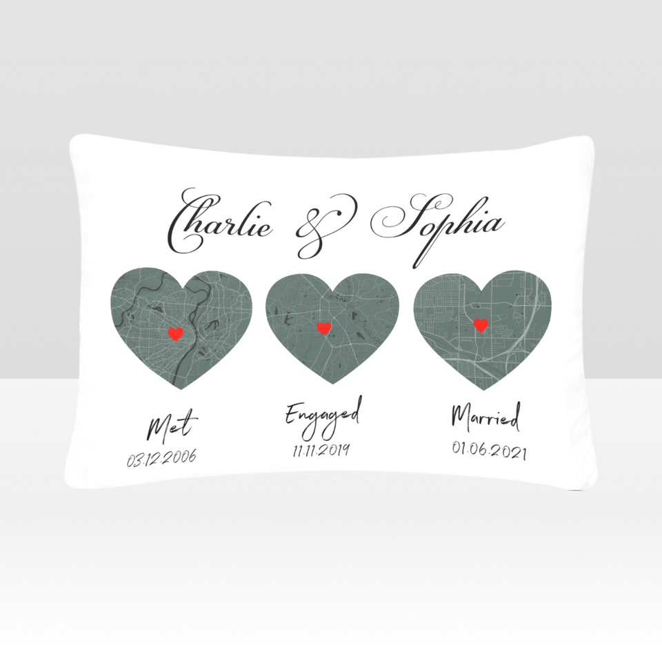 Met, Engaged, Married Pillow, Anniversary Wedding Gift, Couple Gift, Gift For Her & Him, Valentine Gift for Him & Her