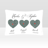 Met, Engaged, Married Pillow, Anniversary Wedding Gift, Couple Gift, Gift For Her & Him, Valentine Gift for Him & Her