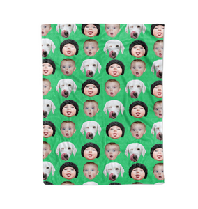 Custom Baby Faces Blanket, Custom Pet Face Blanket, Funny photo Blanket, Custom Blanket, Baby Face Sherpa/Fleece Blanket