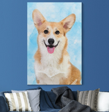 Personalized Custom Pet Watercolor Painting Portrait, Dog/Cat Watercolor Portrait Canvas