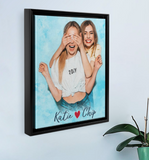 Custom Photo Best Friend Watercolor Painting Portrait Canvas Wall Art- GreatestCustom