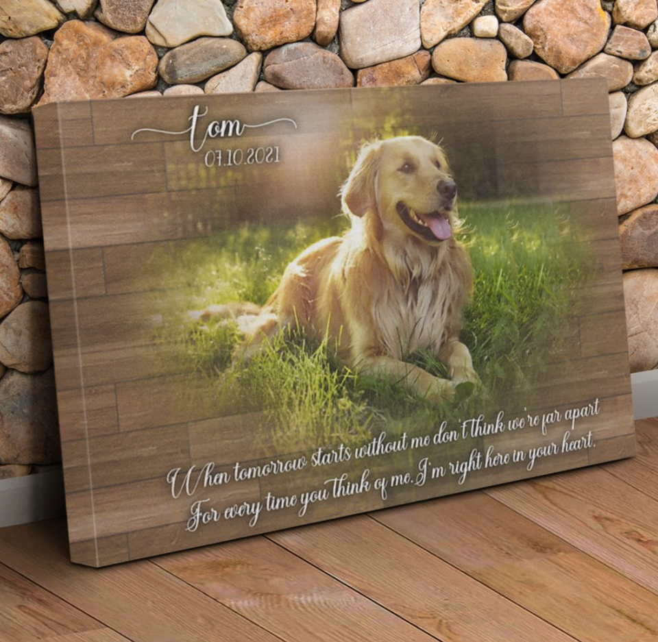 Custom Dog Cat Memorial Pet Portrait, Pet Loss Frame Portrait, Pet Memorial Photo Canvas - GreatestCustom