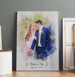 Custom Watercolor Portrait From Photo, Personalized Watercolor Portrait, Wedding Gift, Anniversary Gift, Engagement Gift