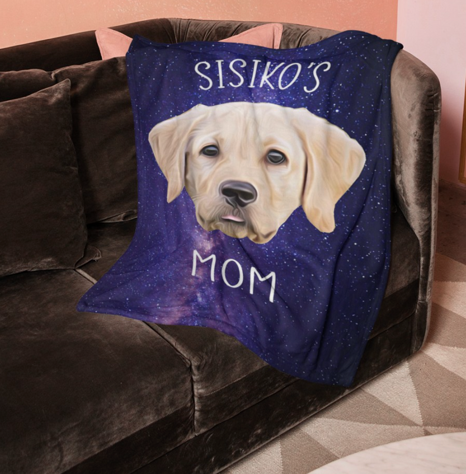 Personalized Custom Dog Face Photo Dad Mom Funny Blanket - GreatestCustom