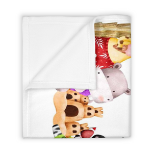 Personalized Summer Safari Animals Baby Milestone Blanket, Monthly Nursery Baby Blanket - GreatestCustom