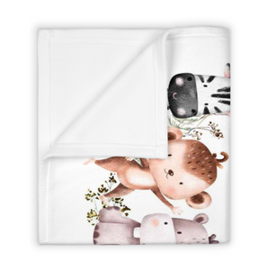 Personalized Woodland Animals Baby Blanket, Monthly Baby Milestone Blanket - GreatestCustom