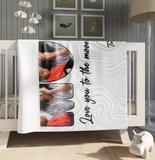 Personalized Mom Photo Blanket, Mom Photo Collage Marble Fleece/Sherpa Blanket