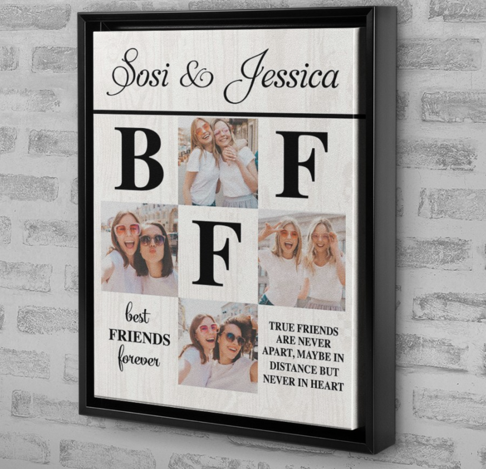 Personalized Best Friends Canvas Wall Art, Gift for Best Friends Canvas