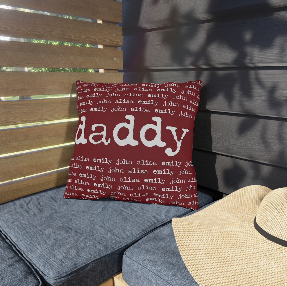 Personalized Pillow for Dad, Dad & Kids Name Pillow, Gift for Dad Pillow