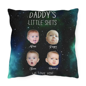 Dad's Little Shits Personalized Pillow, Funny Pillow For Dad, Father's Day Gift, Dad Pillow