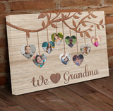 Personalized Grandma Gift Family Tree Canvas, Grandma Gift Canvas, We Love Grandma Wall Art