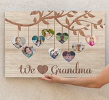 Personalized Grandma Gift Family Tree Canvas, Grandma Gift Canvas, We Love Grandma Wall Art