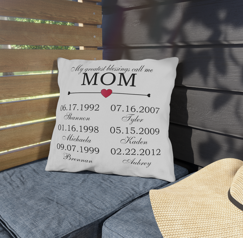 Personalized Mom Birthday Gift Pillow - Mother's Day Gift Pillow - Mom Pillow