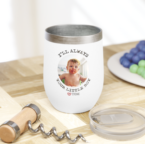 Personalized Gift for Mom Wine Tumbler, Wine Tumbler for Mom with Kids Name & Photo, Mom Wine Tumbler