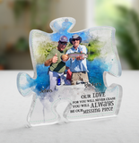 You Will Always Be Our Missing Piece Personalized Puzzle Piece Acrylic Plaque, Memorial Gift for Family