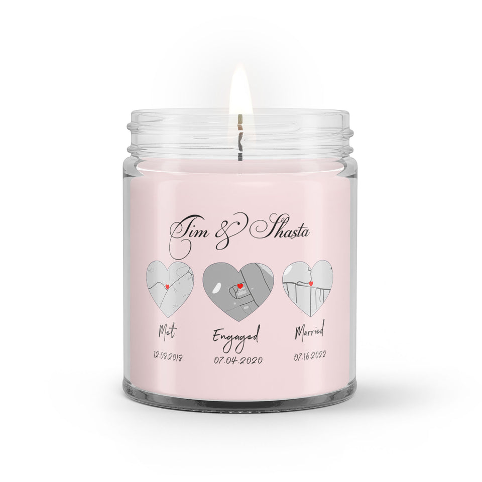 Met, Engaged, Married Candle, Anniversary Wedding Gift, Couple Gift, Gift For Her & Him, Valentine Gift for Him & Her- GreatestCustom