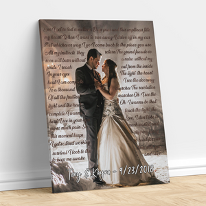 Personalized Photo & Song Lyrics Canvas Wall Art,  Couple Canvas, Anniversary Gift Canvas